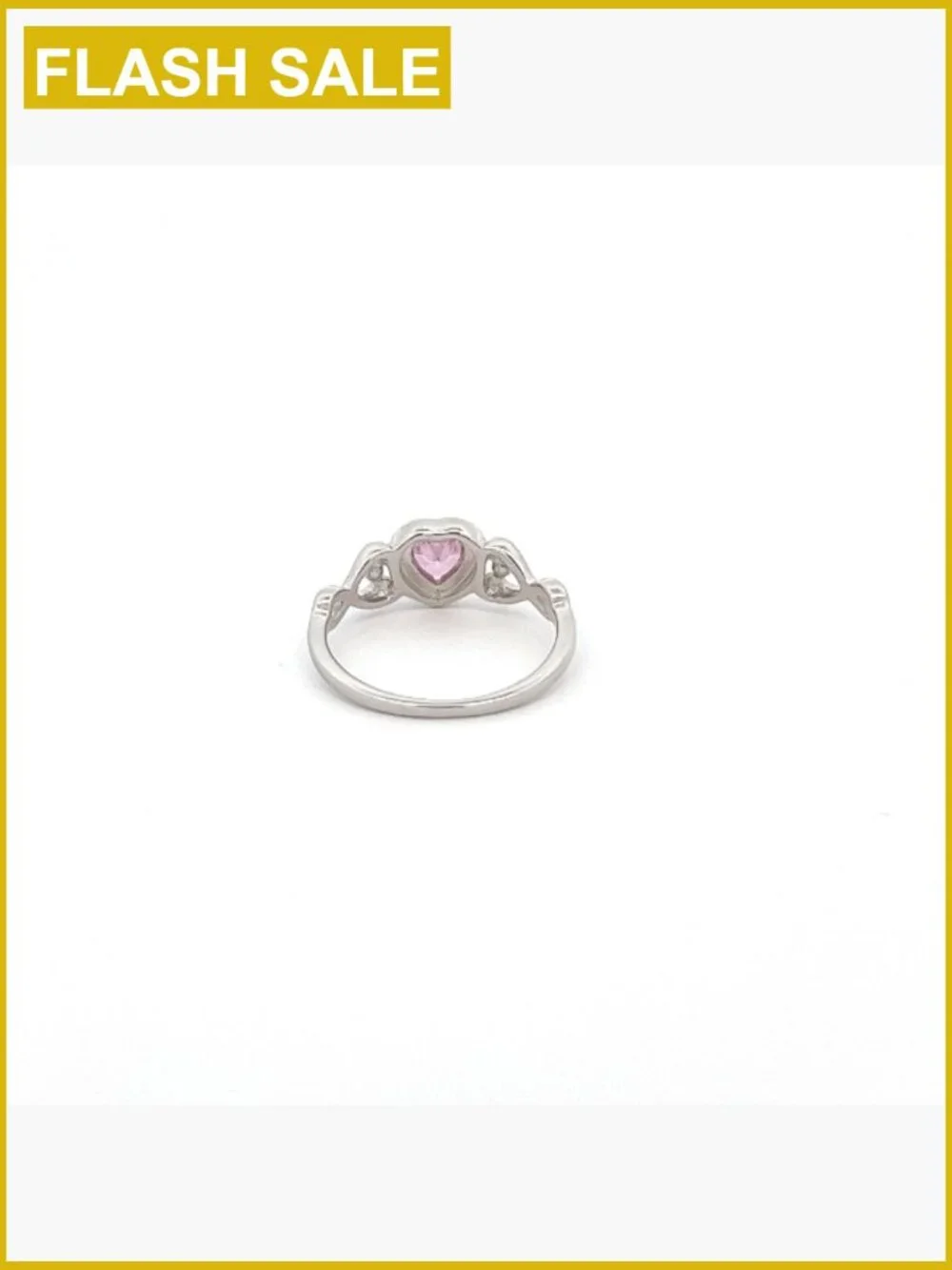 Sterling Silver Simulated CZ Heart Birthstone Ring for Girls - 925